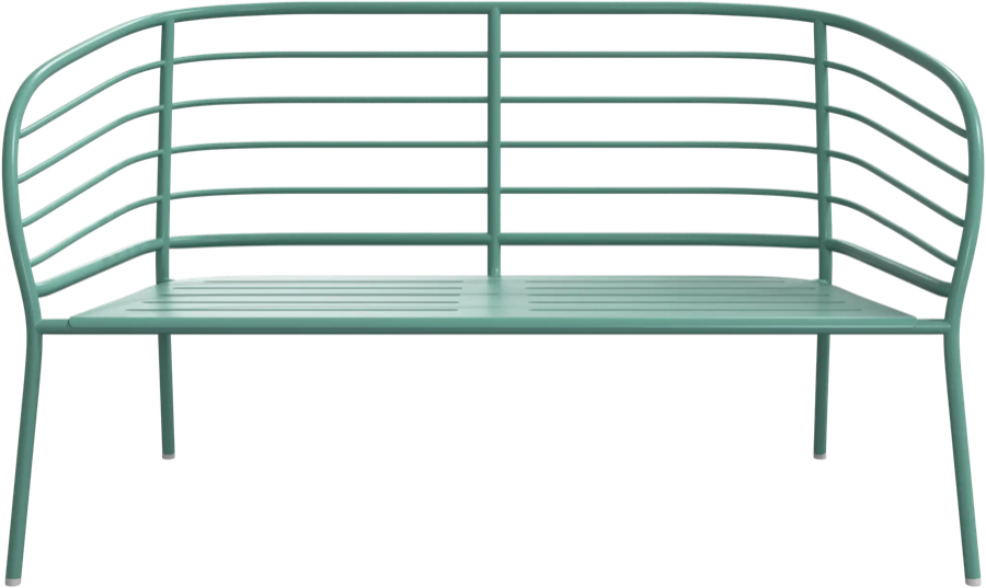 Banca Brisa de exterior en metal verde